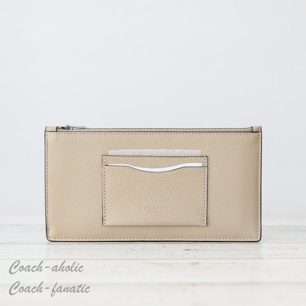 NWT Coach CI742G Zip Phone Wallet in Refine Pebble Leather in Pebble